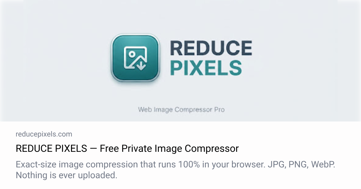 How to Compress Photos — Step by Step Guide | REDUCE PIXELS